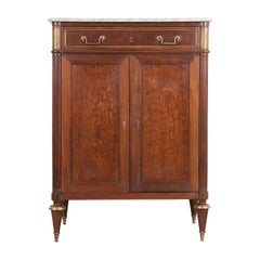 French 20th Century Louis XVI-Style Mahogany Tall Cabinet