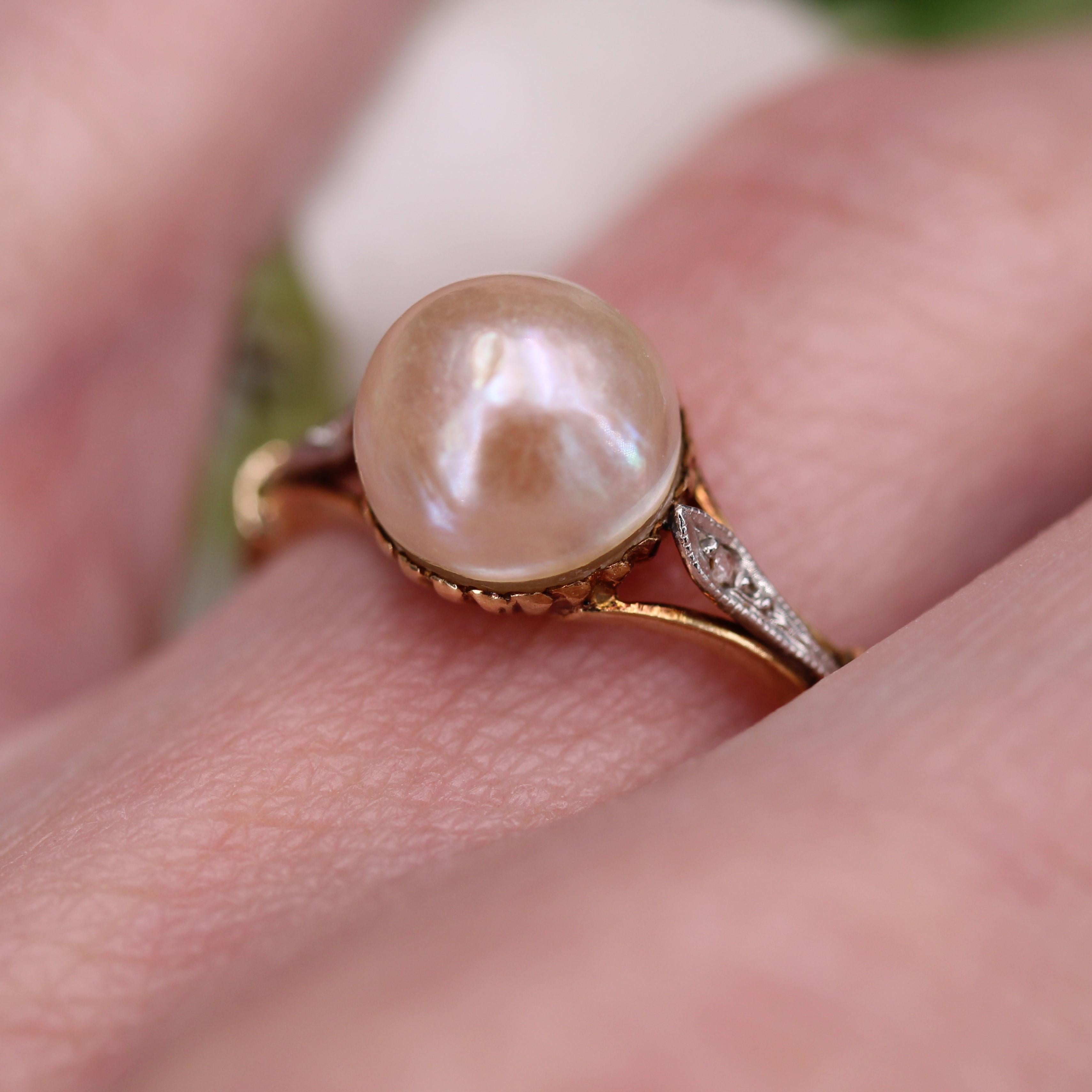 French 20th Century Mabé Pearl 18 Karat Yellow Gold Ring For Sale 7