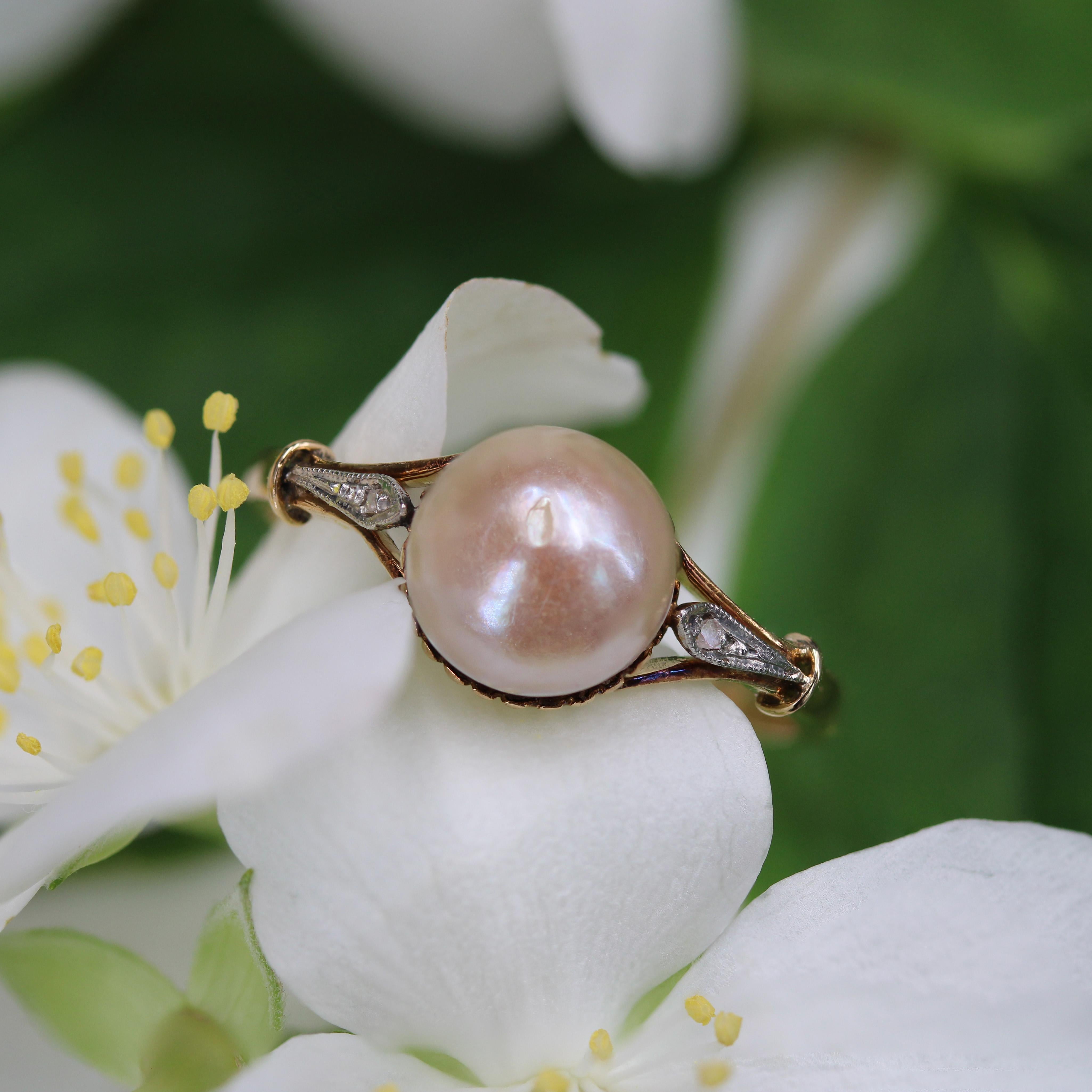 French 20th Century Mabé Pearl 18 Karat Yellow Gold Ring For Sale 9