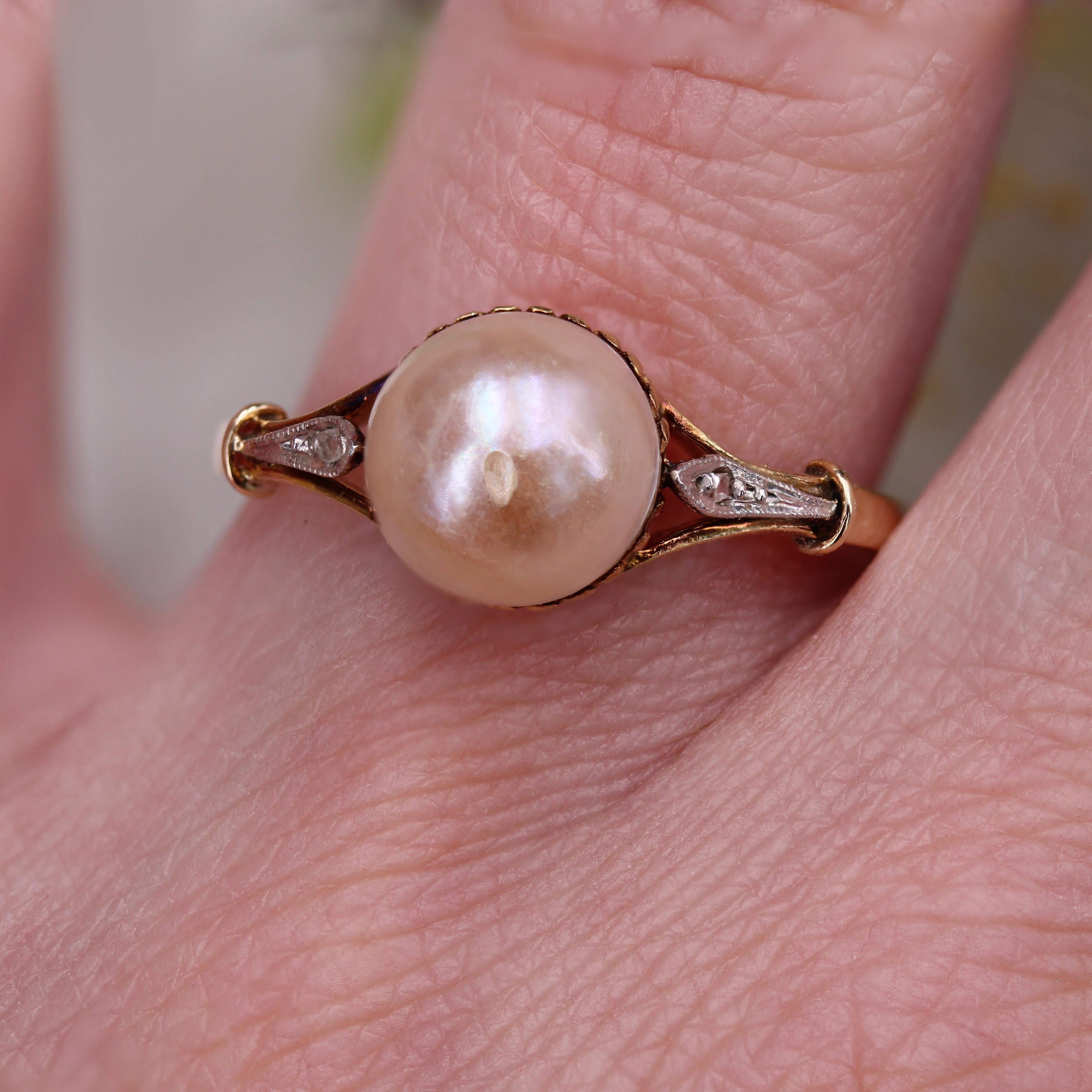 French 20th Century Mabé Pearl 18 Karat Yellow Gold Ring For Sale 10