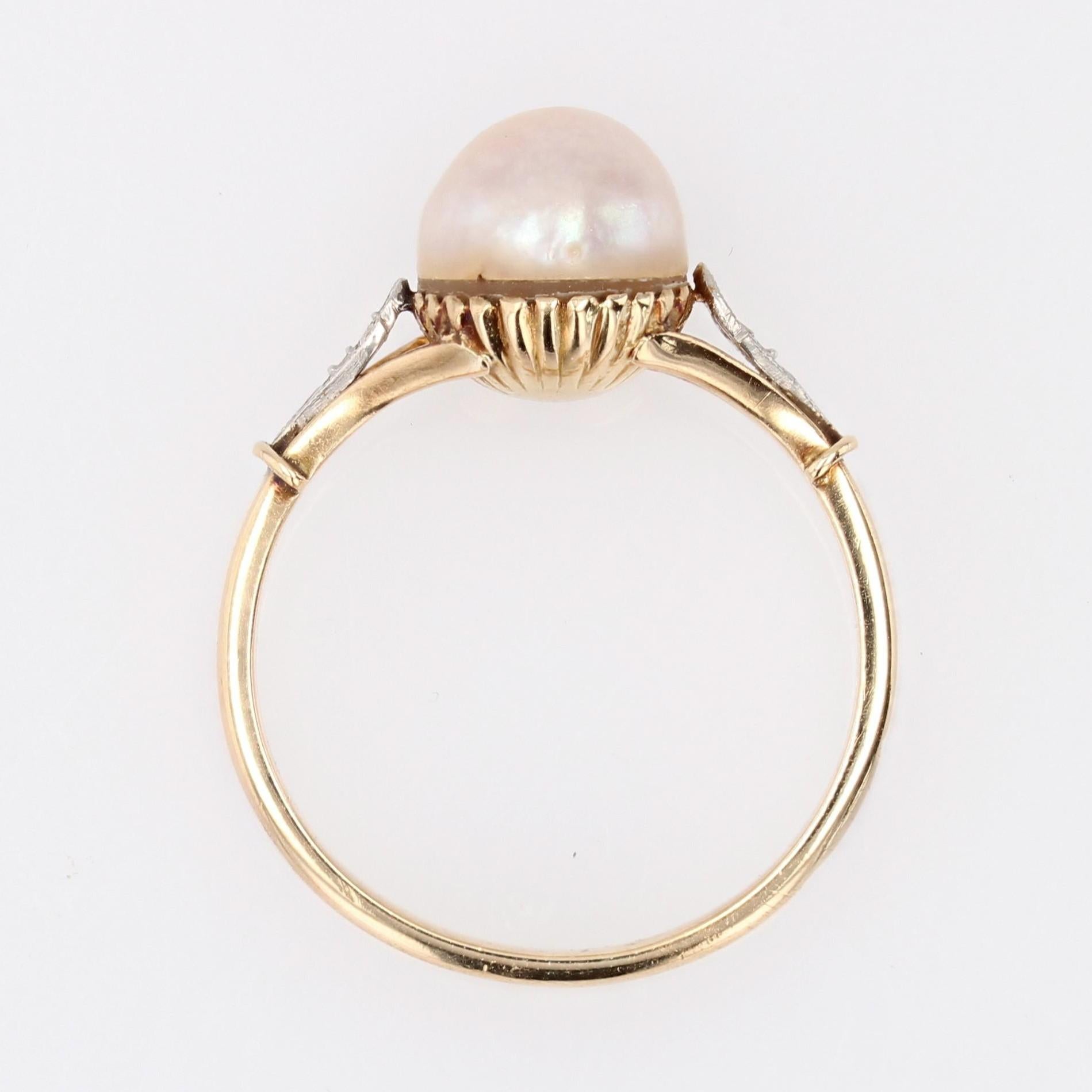French 20th Century Mabé Pearl 18 Karat Yellow Gold Ring For Sale 11