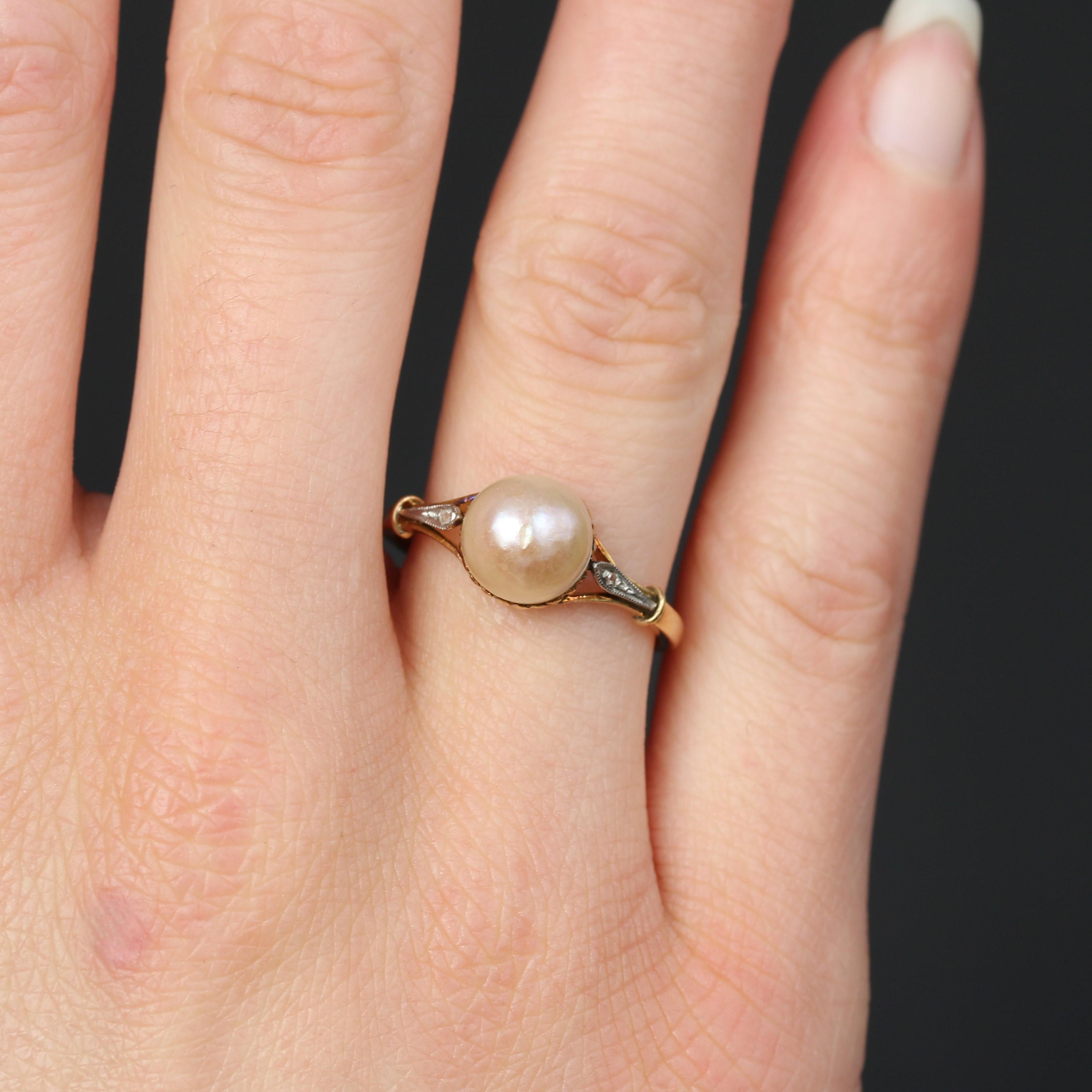 Women's French 20th Century Mabé Pearl 18 Karat Yellow Gold Ring For Sale