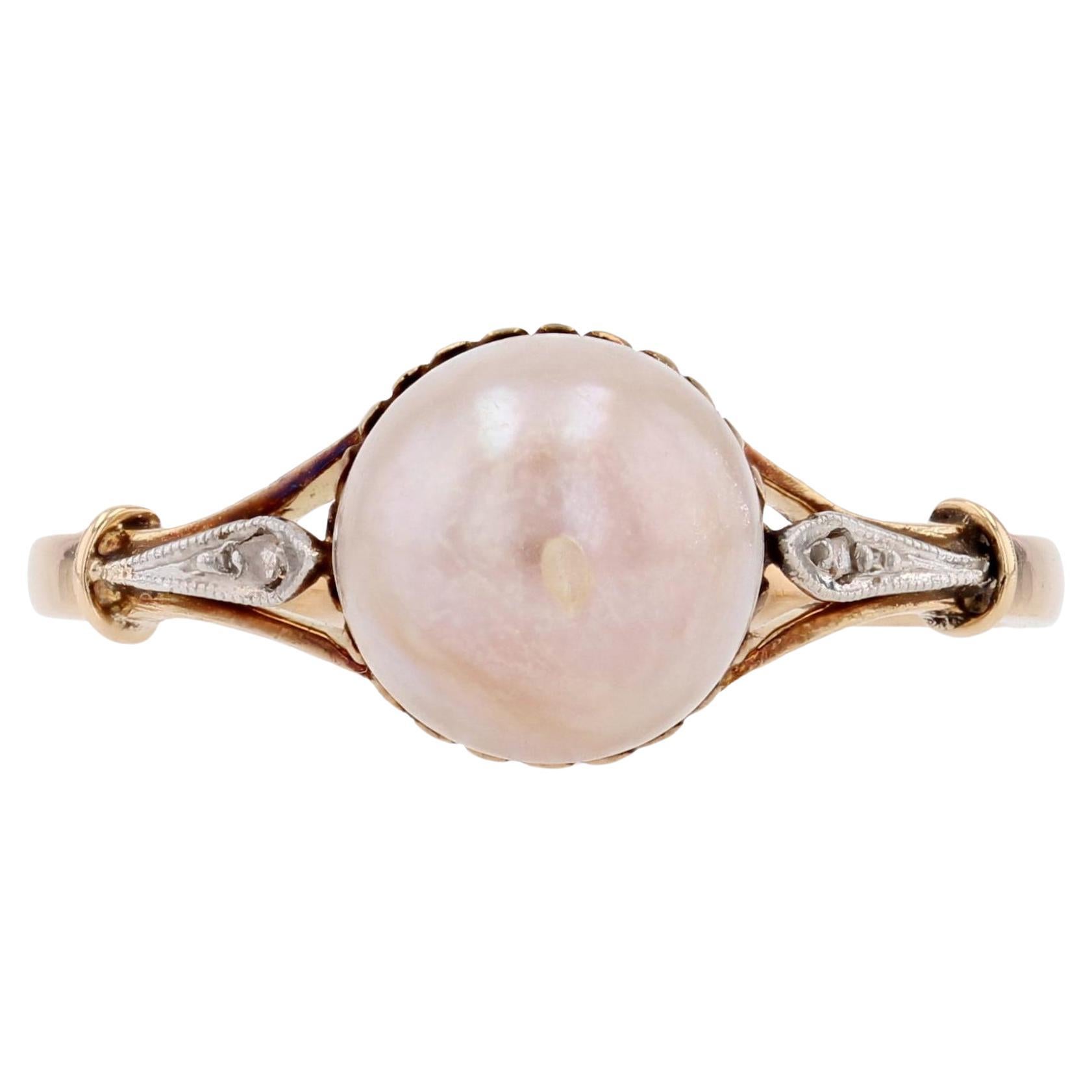 French 20th Century Mabé Pearl 18 Karat Yellow Gold Ring