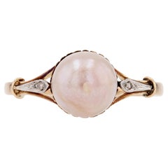 French 20th Century Mabé Pearl 18 Karat Yellow Gold Ring