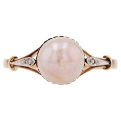 French 20th Century Mabé Pearl 18 Karat Yellow Gold Ring