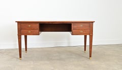 French 20th Century Mahogany and Leather-top Desk