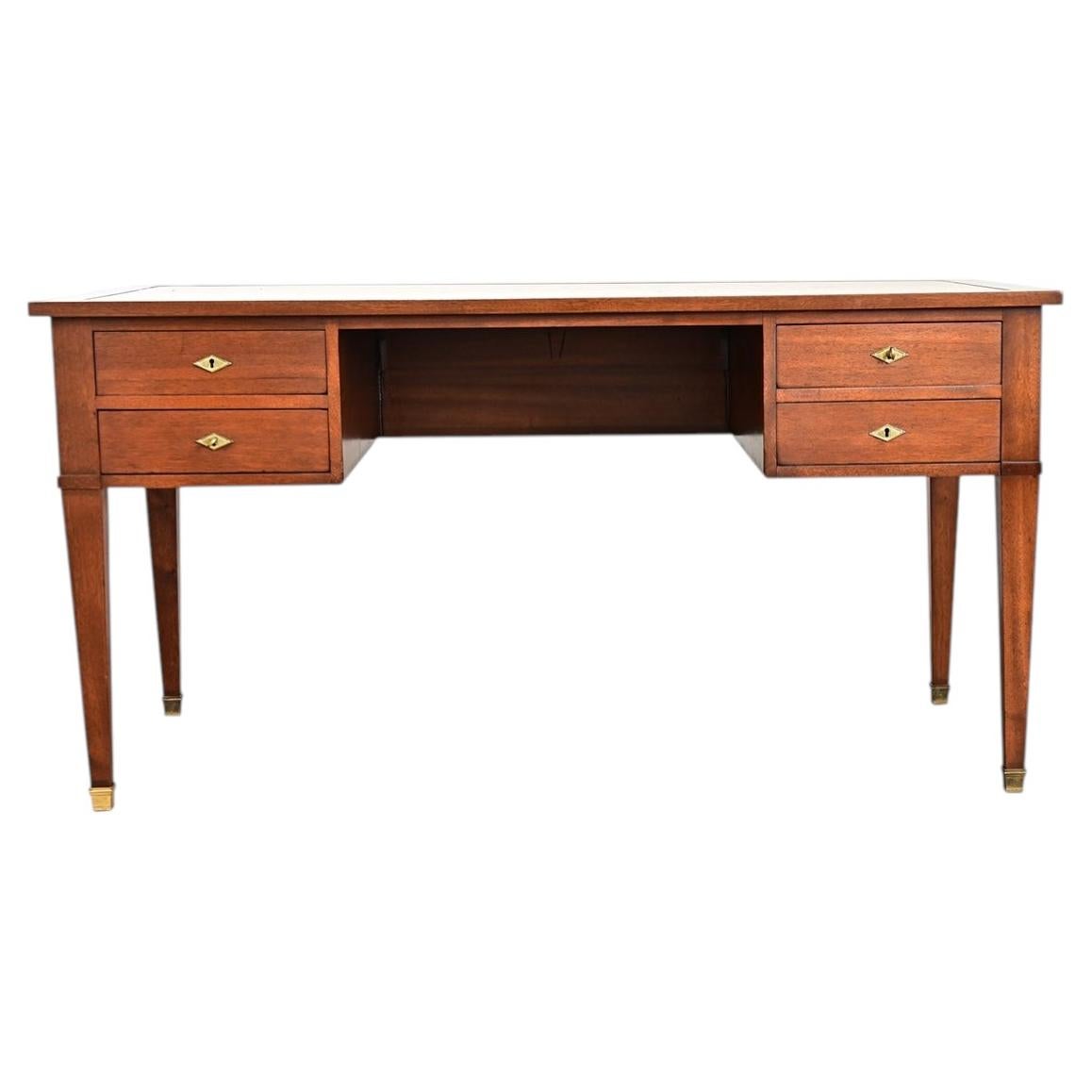 French 20th Century Mahogany and Leather-top Desk