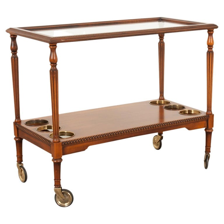 French 20th Century Mahogany Bar Cart For Sale at 1stDibs