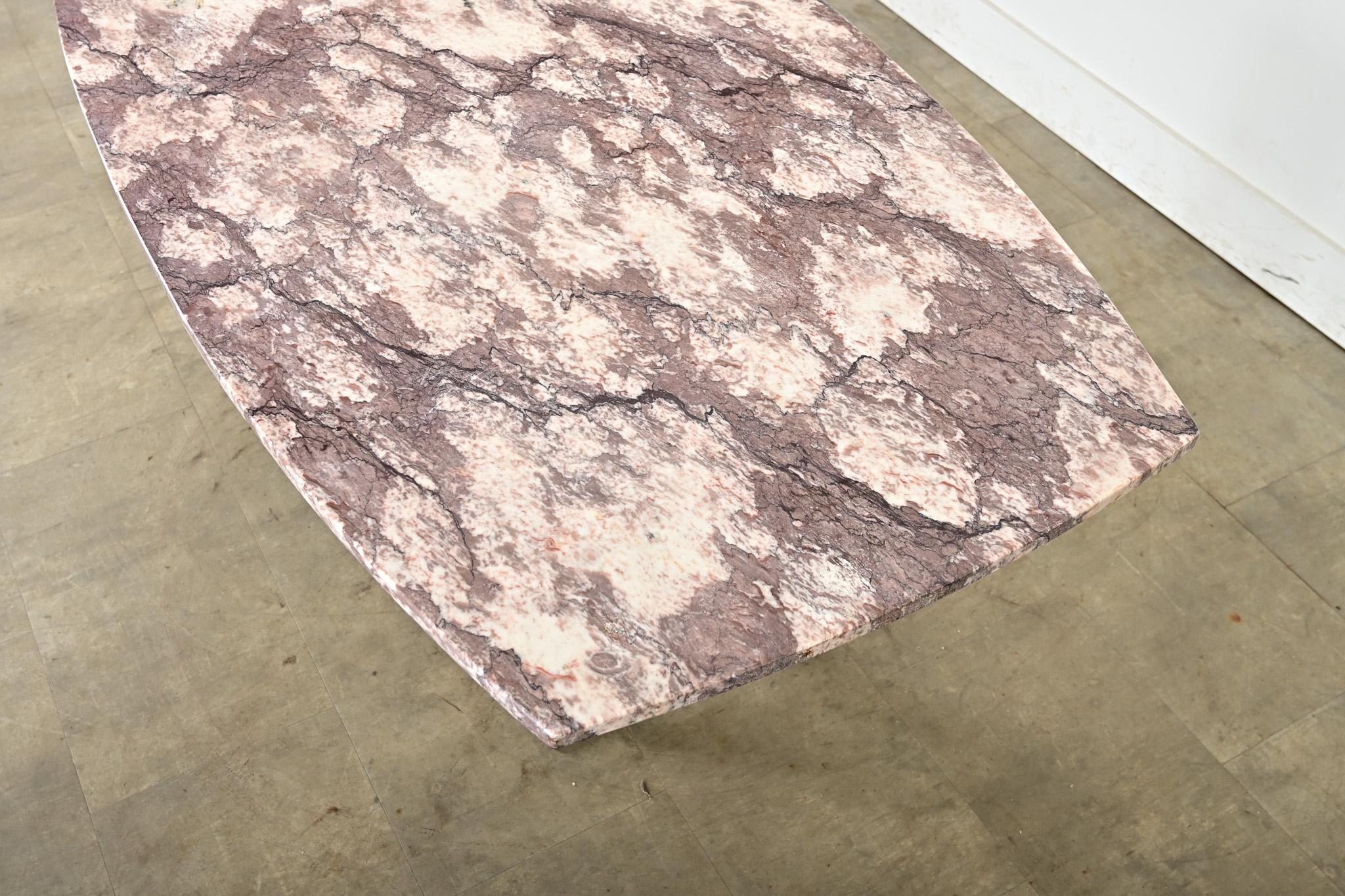 Fer Table de bistrot française du 20e siècle à plateau de marbre en vente