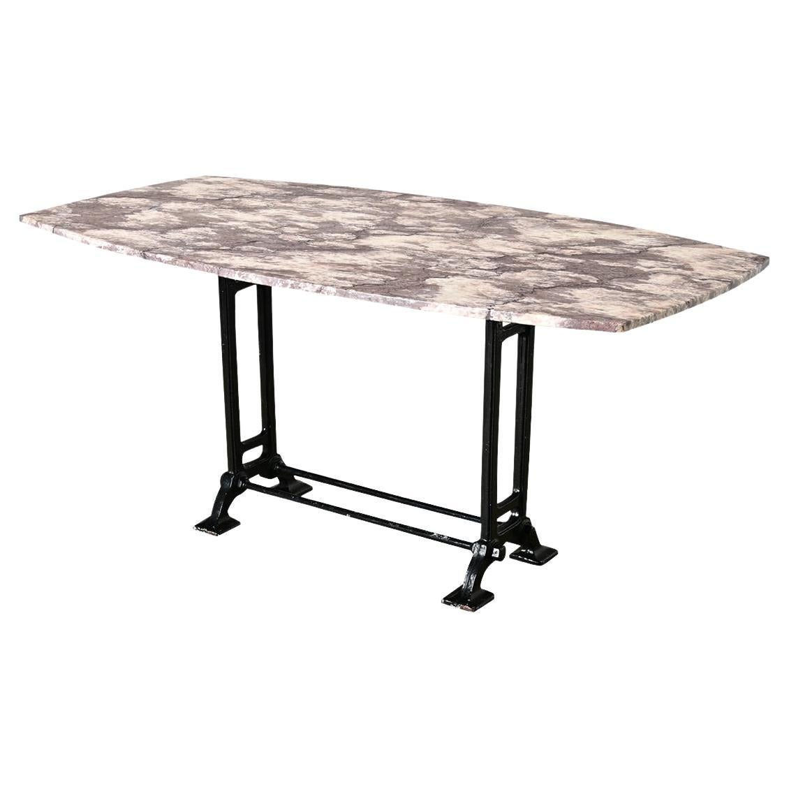 Table de bistrot française du 20e siècle à plateau de marbre en vente