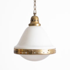 French 20th Century Milk Glass Pendant Light