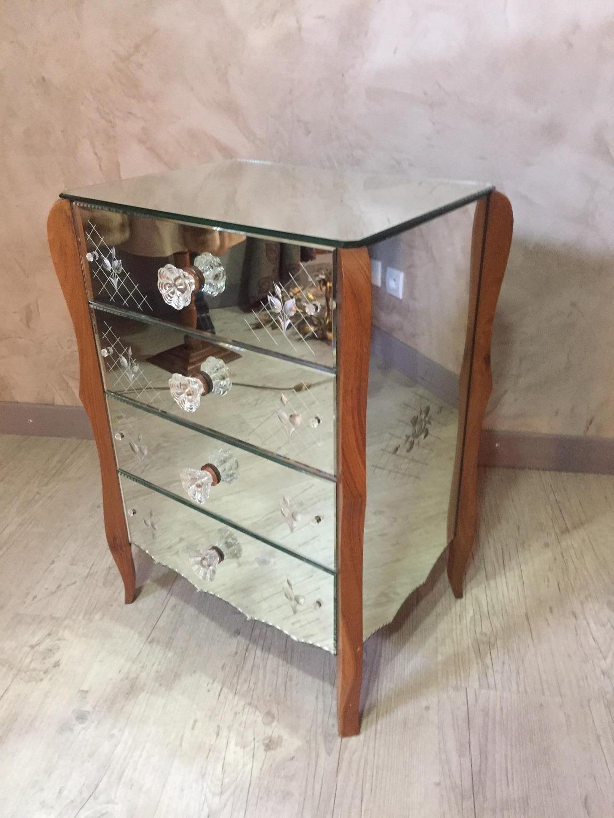 French 20th Century Mirror Chest of Drawer, 1950s 5