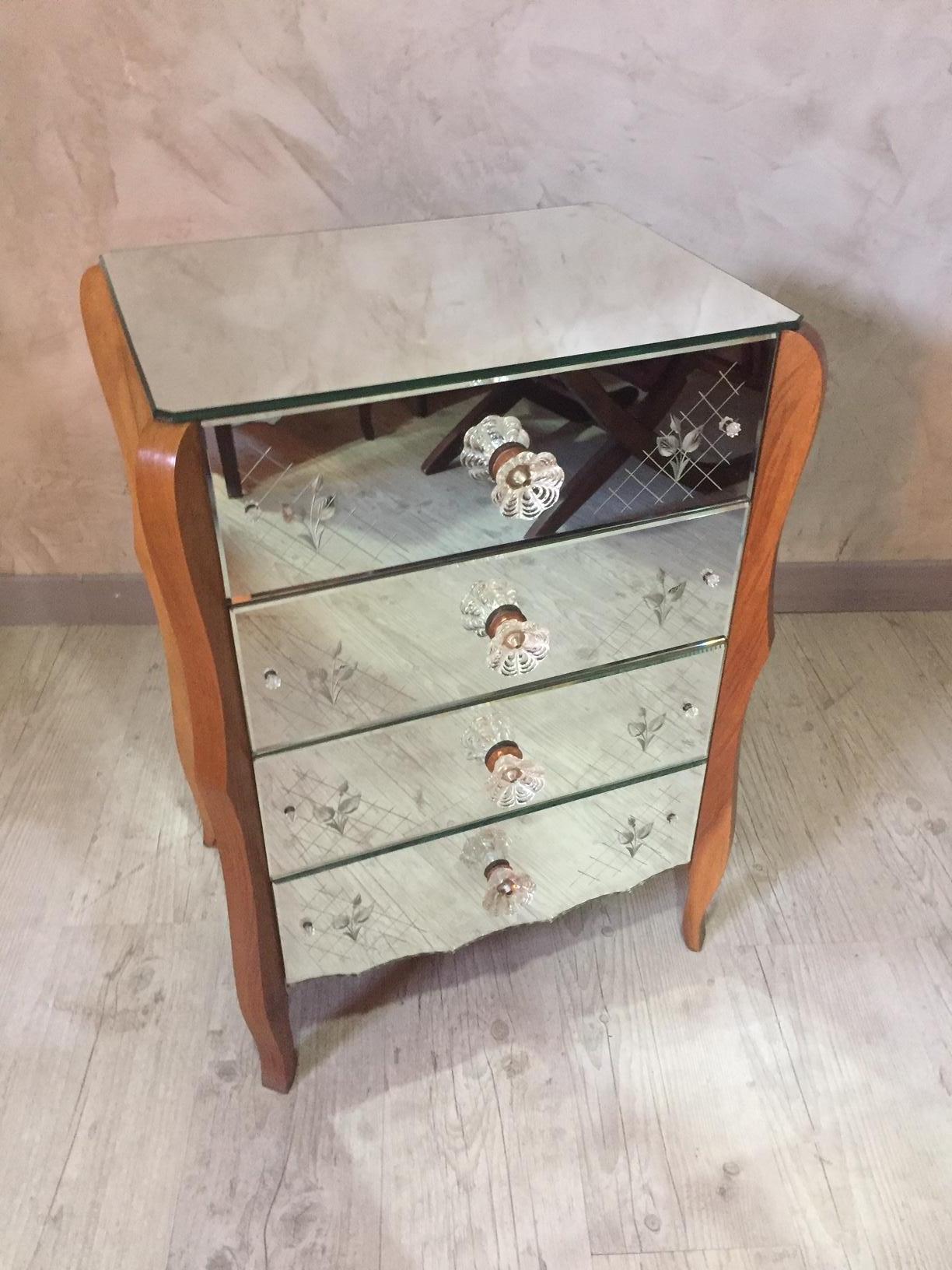 French 20th Century Mirror Chest of Drawer, 1950s 6