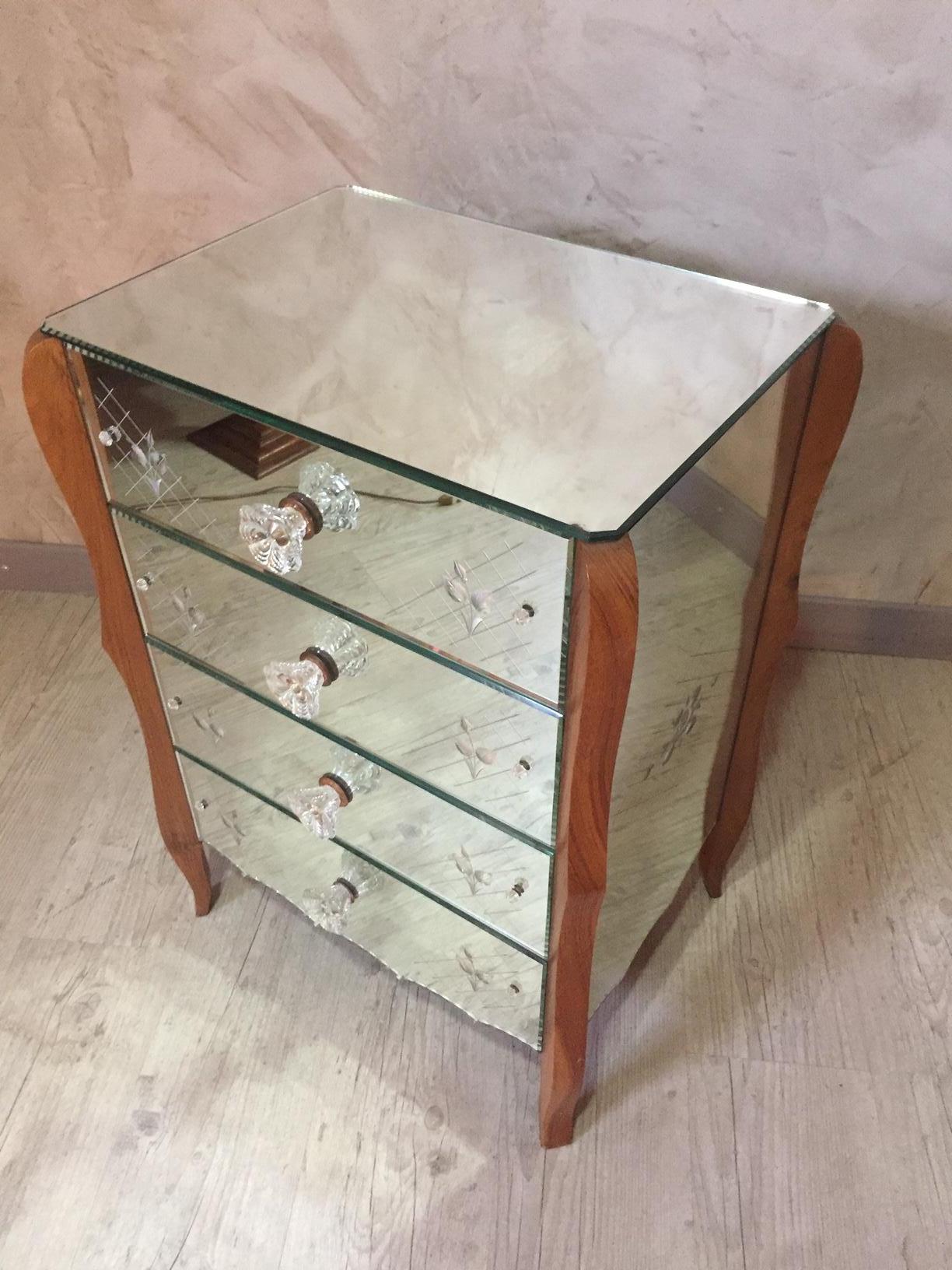 French 20th Century Mirror Chest of Drawer, 1950s 2