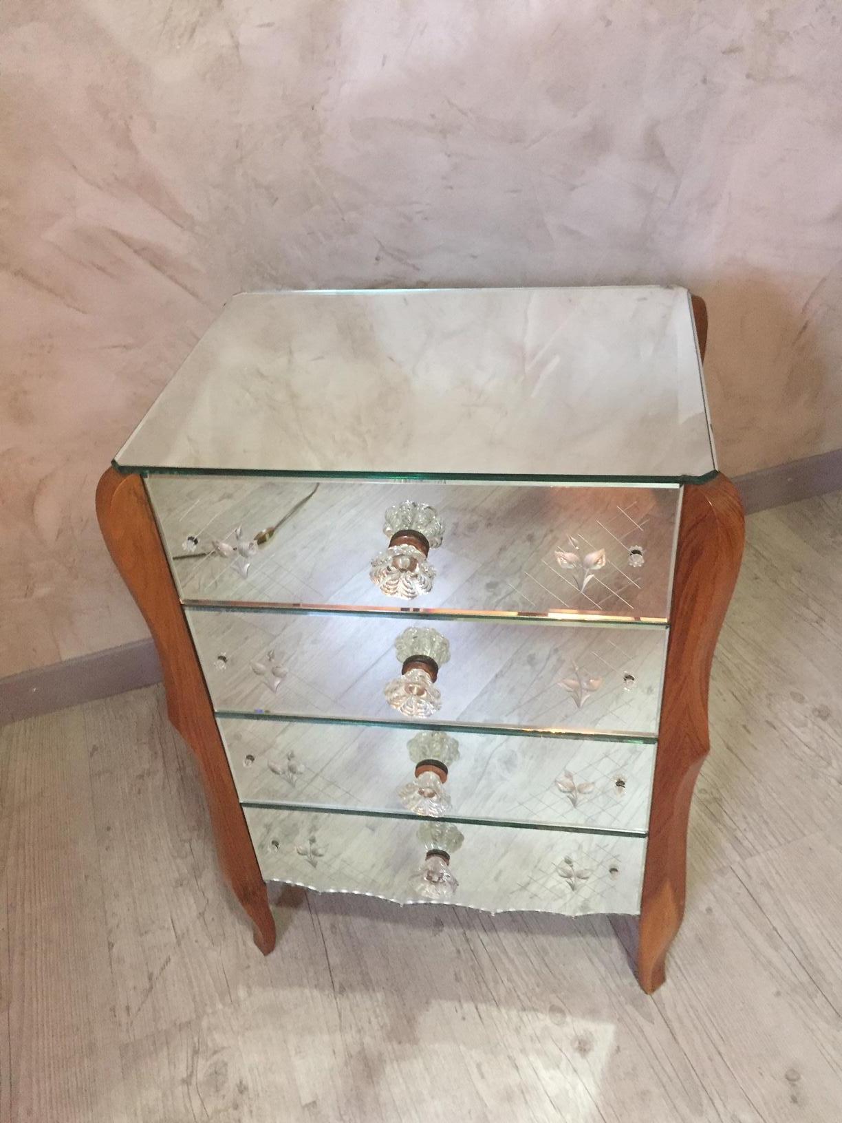 French 20th Century Mirror Chest of Drawer, 1950s 3