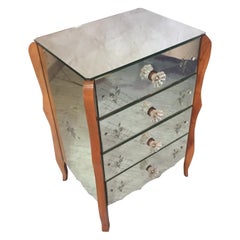 Vintage French 20th Century Mirror Chest of Drawer, 1950s