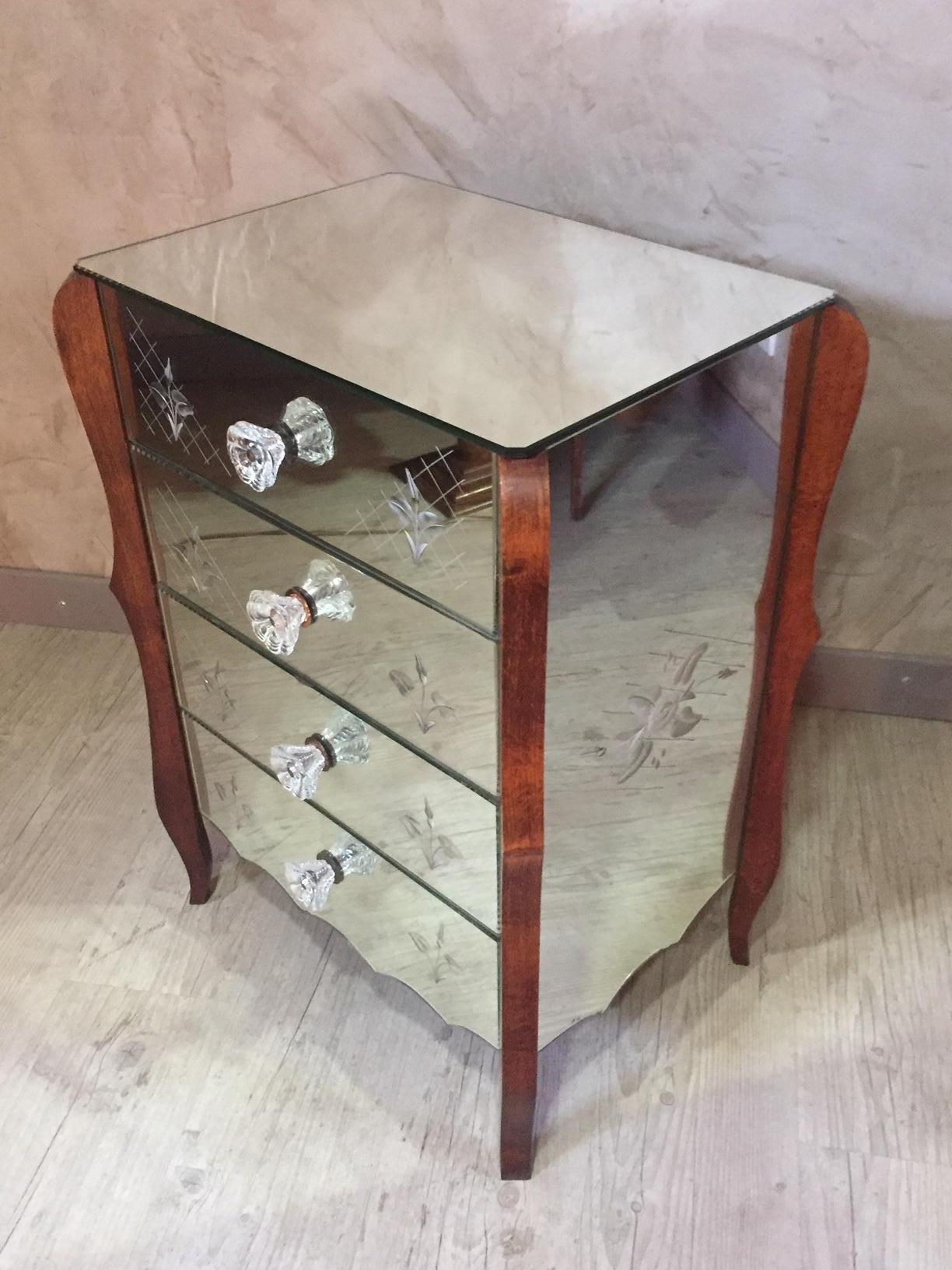French 20th Century Mirror Chest of Drawers, 1950s 3
