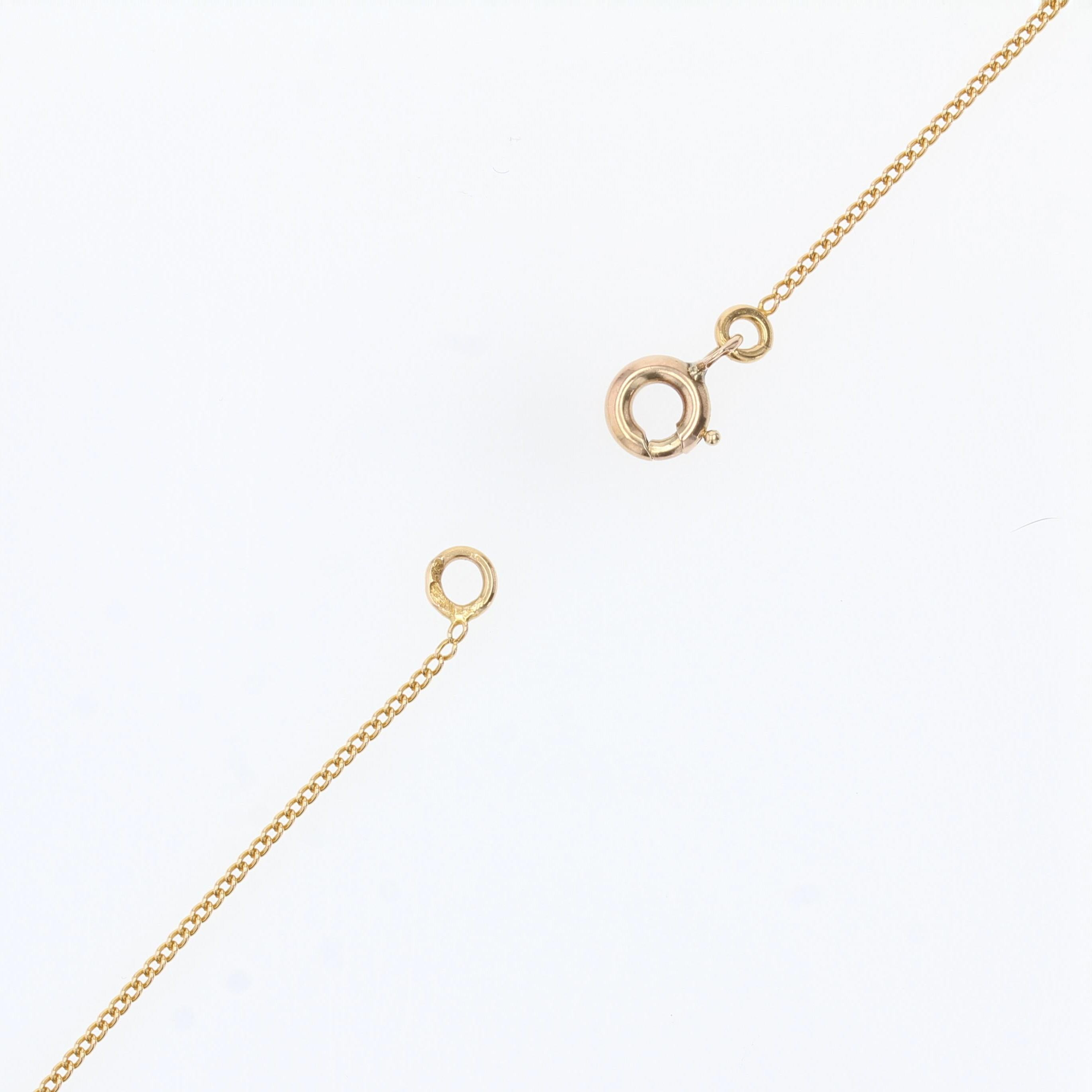 French, 20th Century Natural Pearl 18 Karat Yellow Gold Heart Shape Necklace For Sale 4