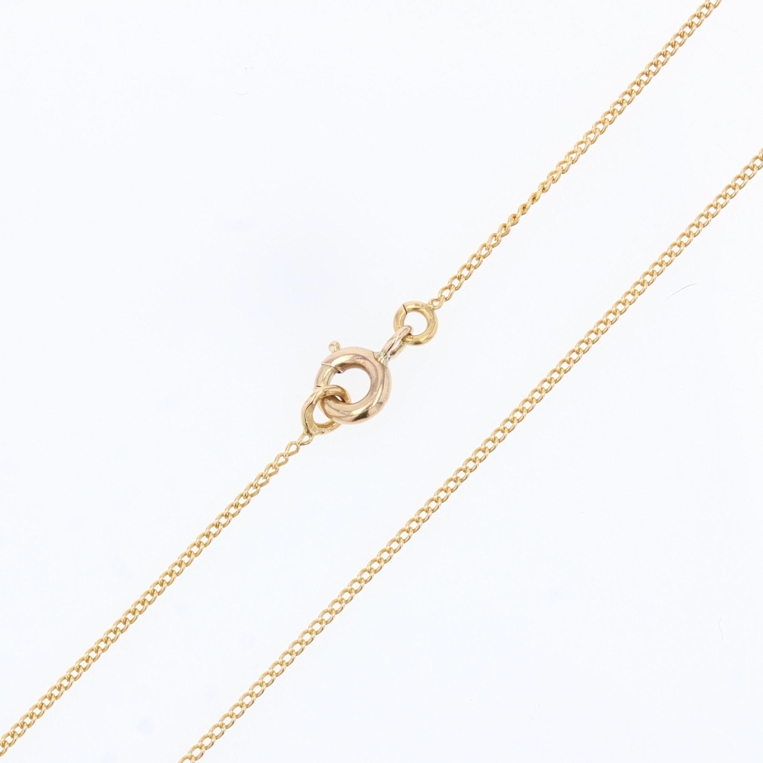 Bead French, 20th Century Natural Pearl 18 Karat Yellow Gold Heart Shape Necklace For Sale
