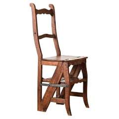 Chaise à échelle en chêne français du 20e siècle