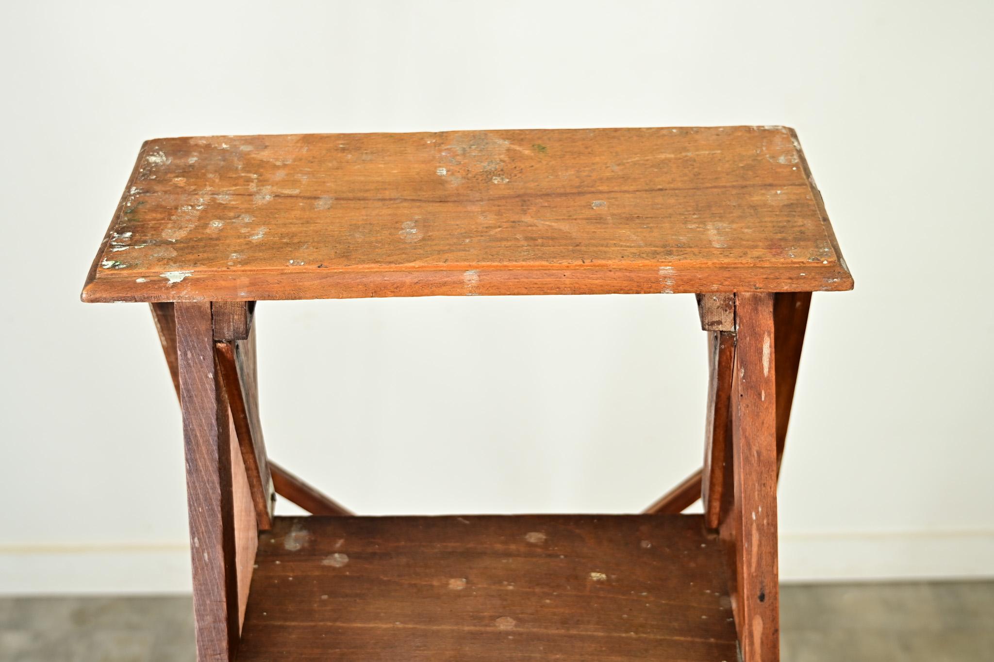 Metal French 20th Century Oak Library Stairs For Sale