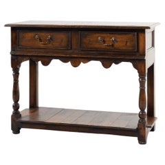 French 20th century oak side table with 2 drawers, ca. 1960