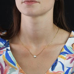 Französisch 20. Jahrhundert Opal 18 Karat Gelbgold Stick Kette Halskette