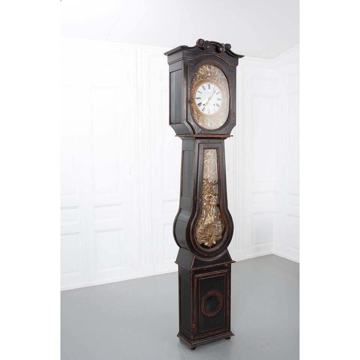 French 20th Century Painted Tall Case Clock 3