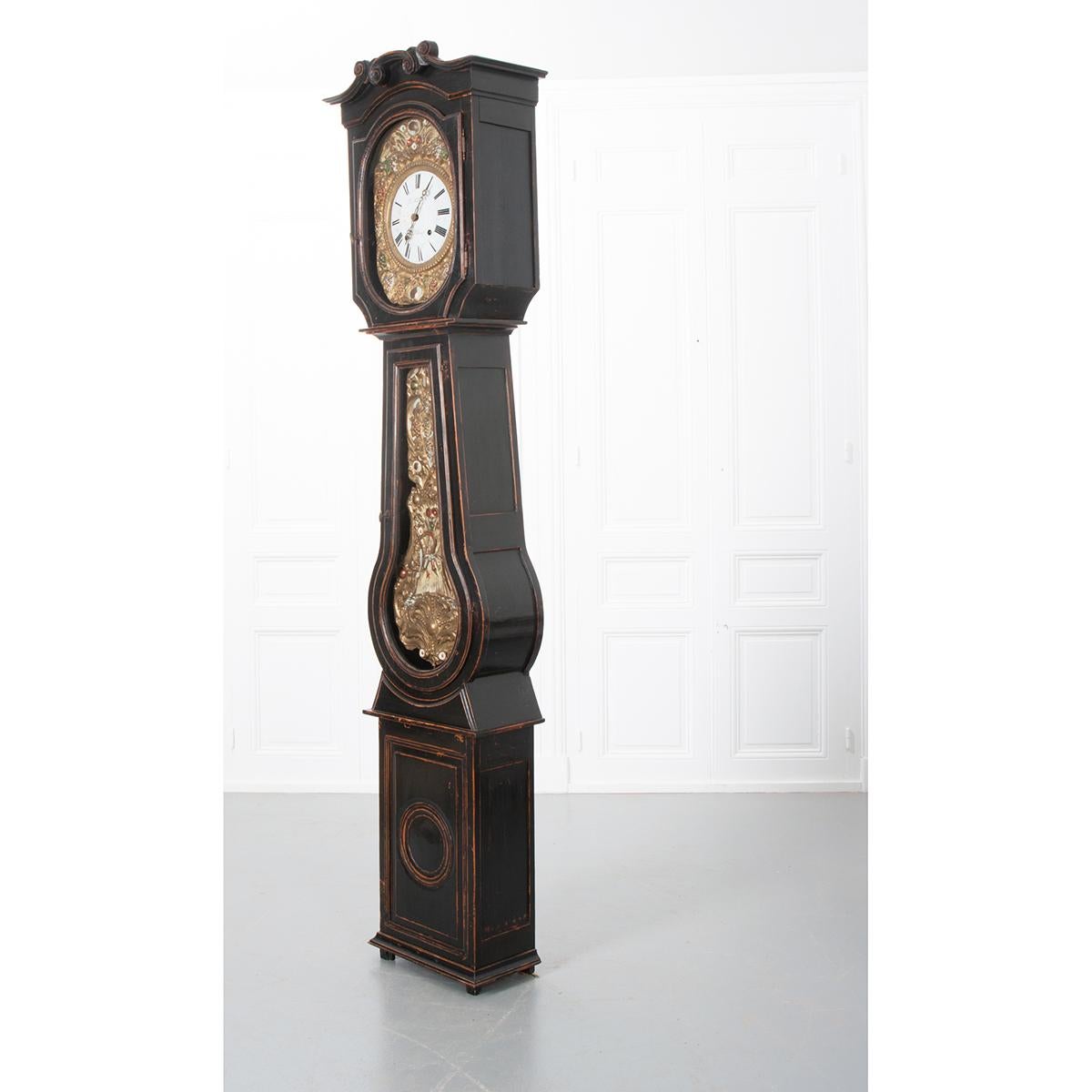 French 20th Century Painted Tall Case Clock 4