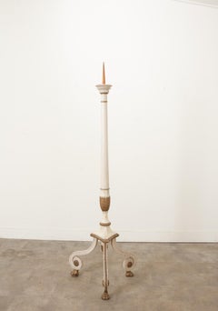 French 20th Century Painted Parcel Gilt Torchère