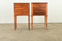 French 20th Century Pair of Walnut Bedside Tables