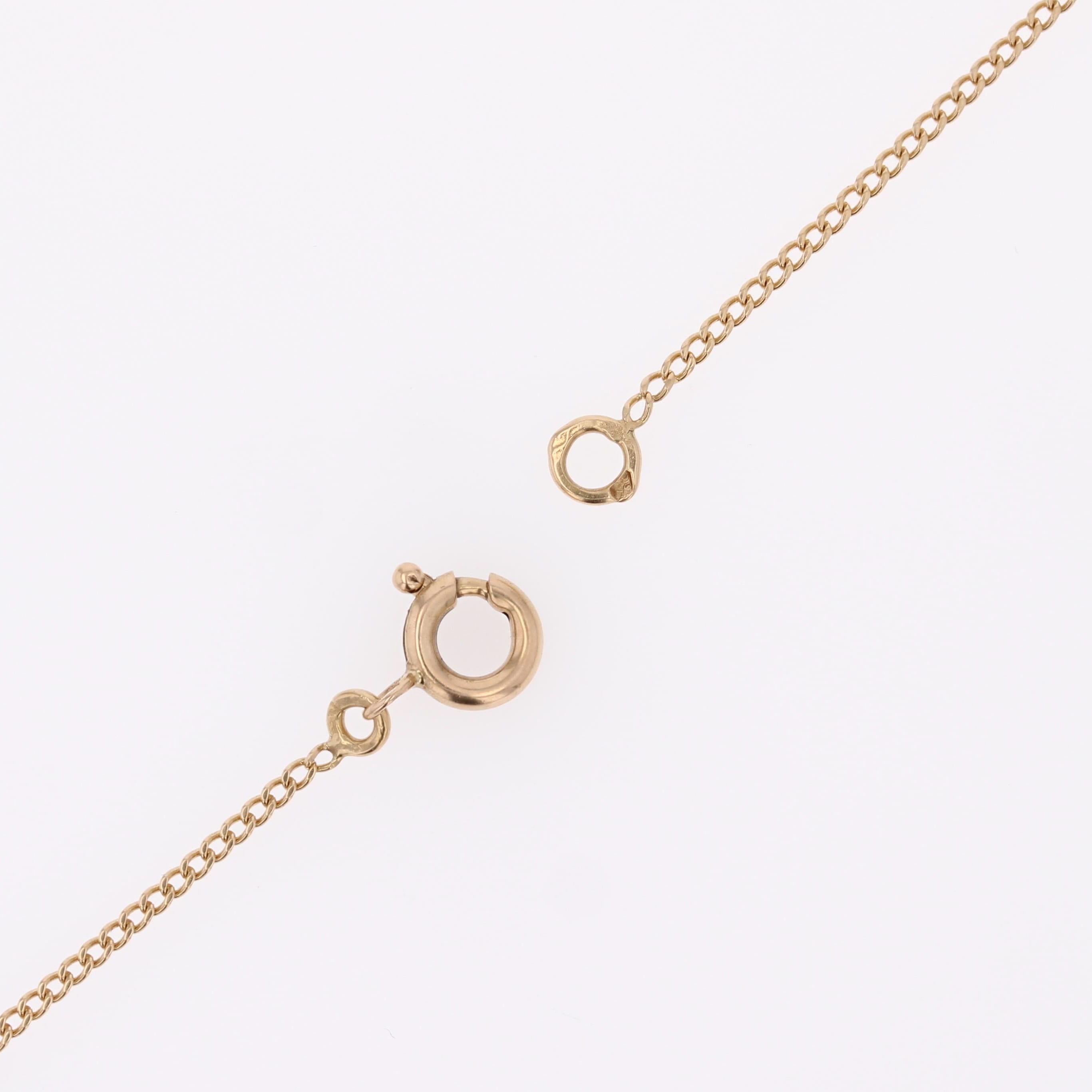 Collier trèfle français du 20ème siècle en or jaune 18 carats, perles, saphirs et diamants en vente 7