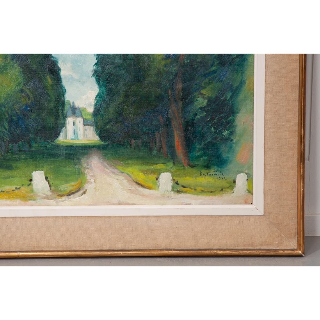 A stunning, framed landscape painting on canvas from Rouen, France. It is signed ‘P. Le Trividic 1942’. Please see detailed pictures for condition.