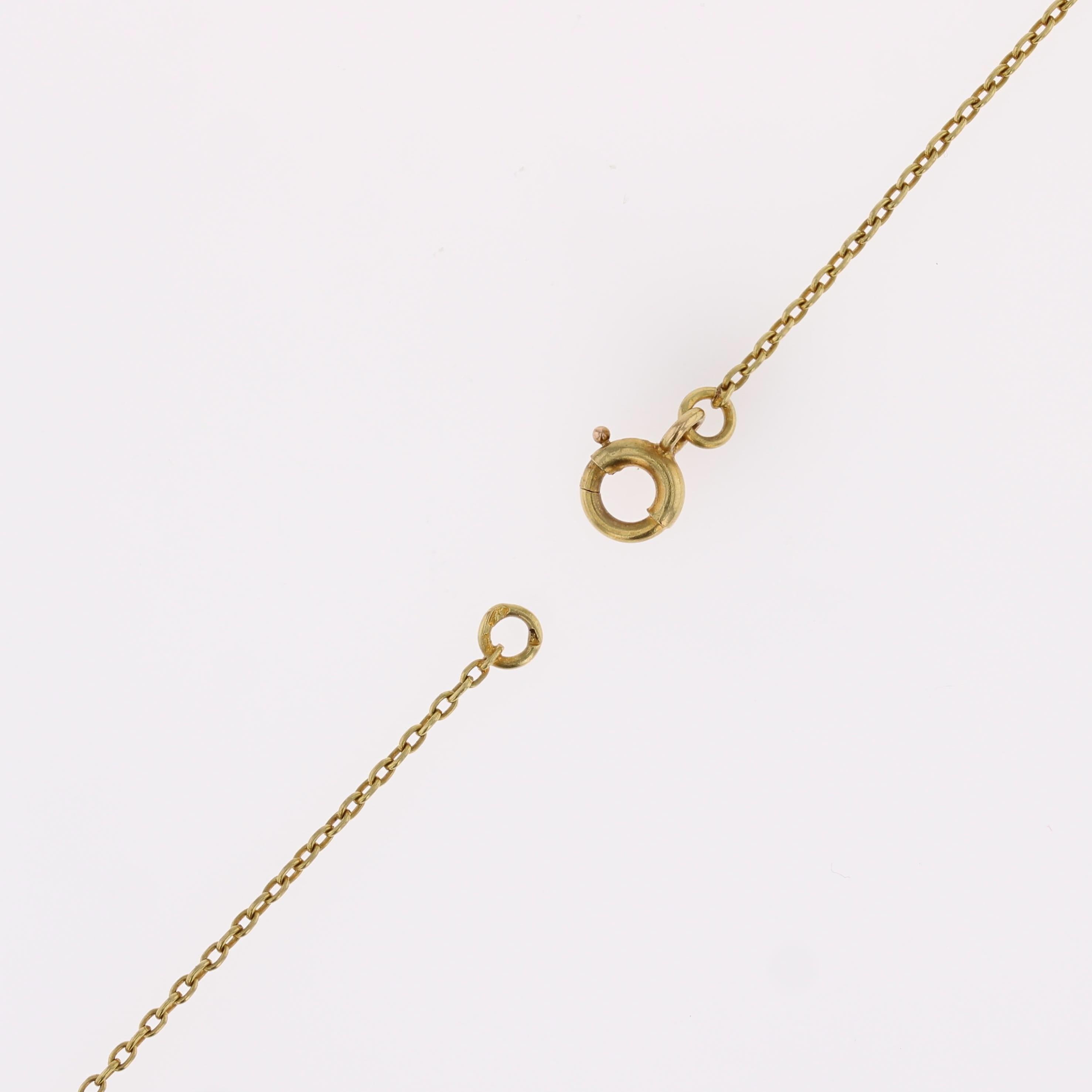 Collier pendentif en or jaune 18 carats, saphir rose et diamant du 20e siècle. en vente 6