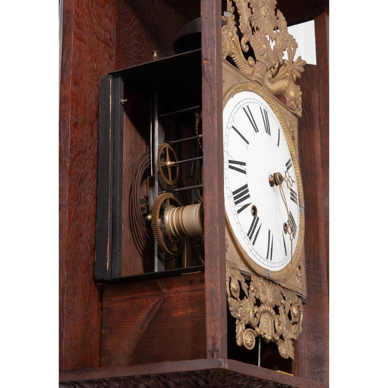 French 19th Century Provincial Horloge Case Clock In Good Condition For Sale In Baton Rouge, LA