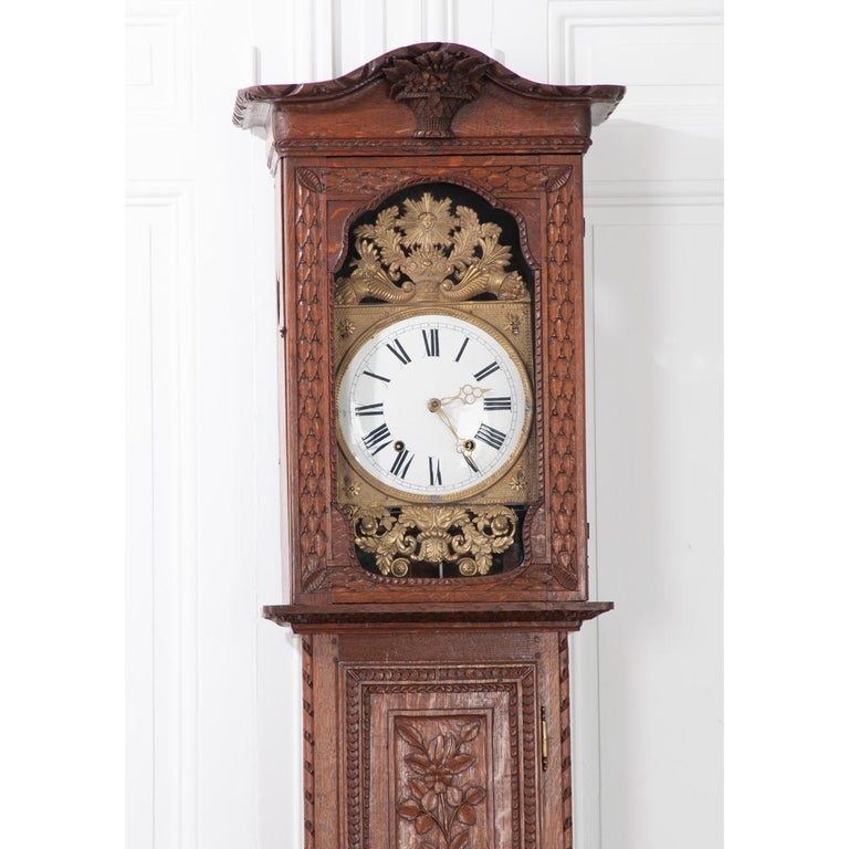 French 19th Century Provincial Horloge Case Clock For Sale 1