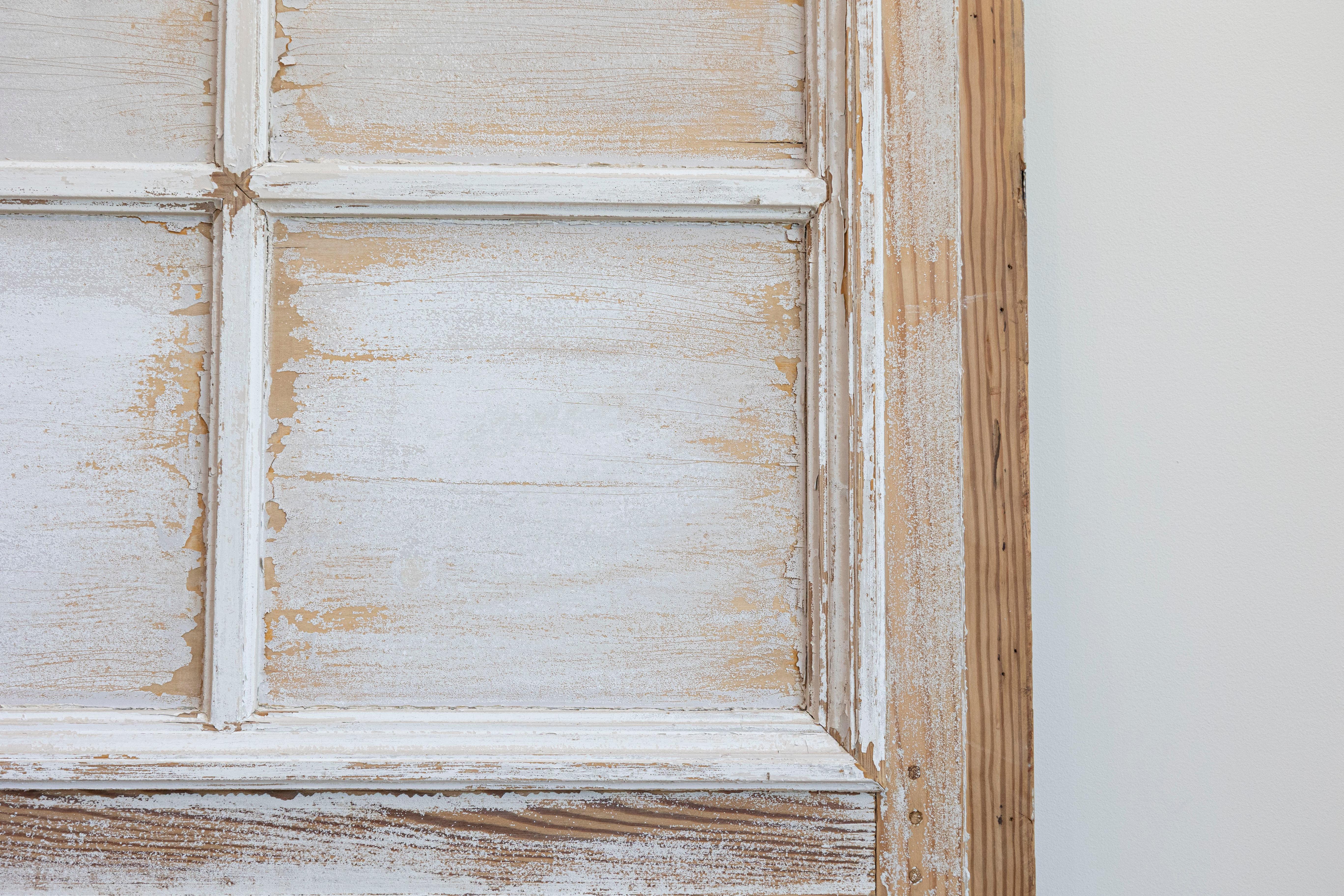French 20th Century Rectangular Over Door Mirrored Panel with Scraped Finish For Sale 1