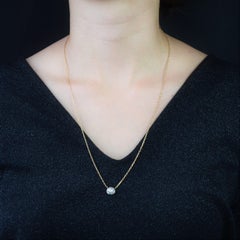 French 20th Century Round Diamond Pattern 18 Karat Yellow Gold Chain