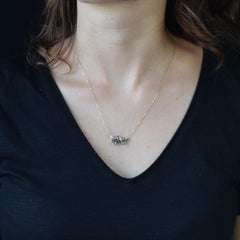 Collar francés del siglo XX con rubíes y diamantes en oro amarillo de 18 quilates y platino