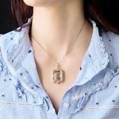 French 20th Century Ruby Fine Pearls 18 Karat Rose Gold Pansy Locket Pendant