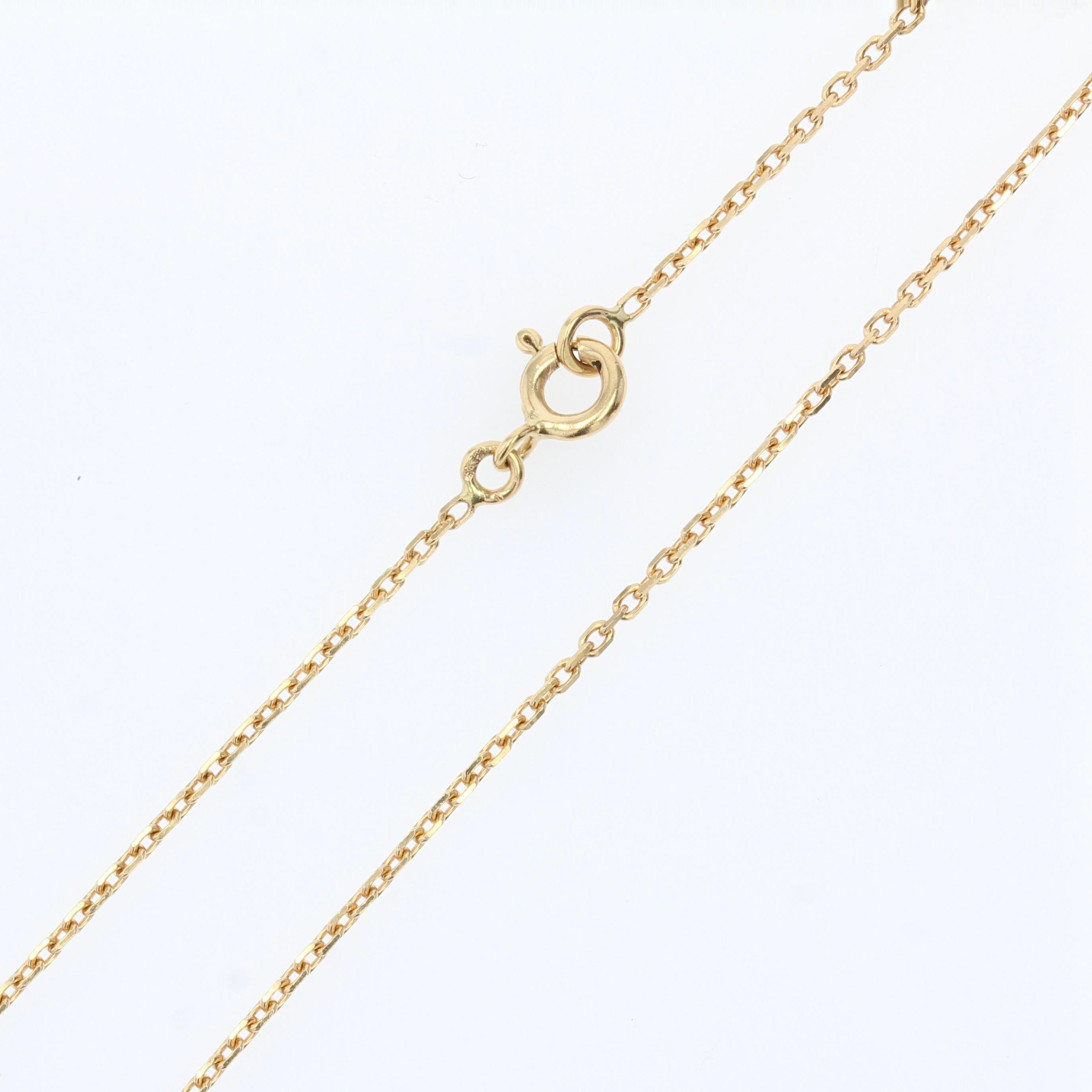 French 20th Century Sapphire Diamonds 18 Karat Yellow Gold Necklace 5