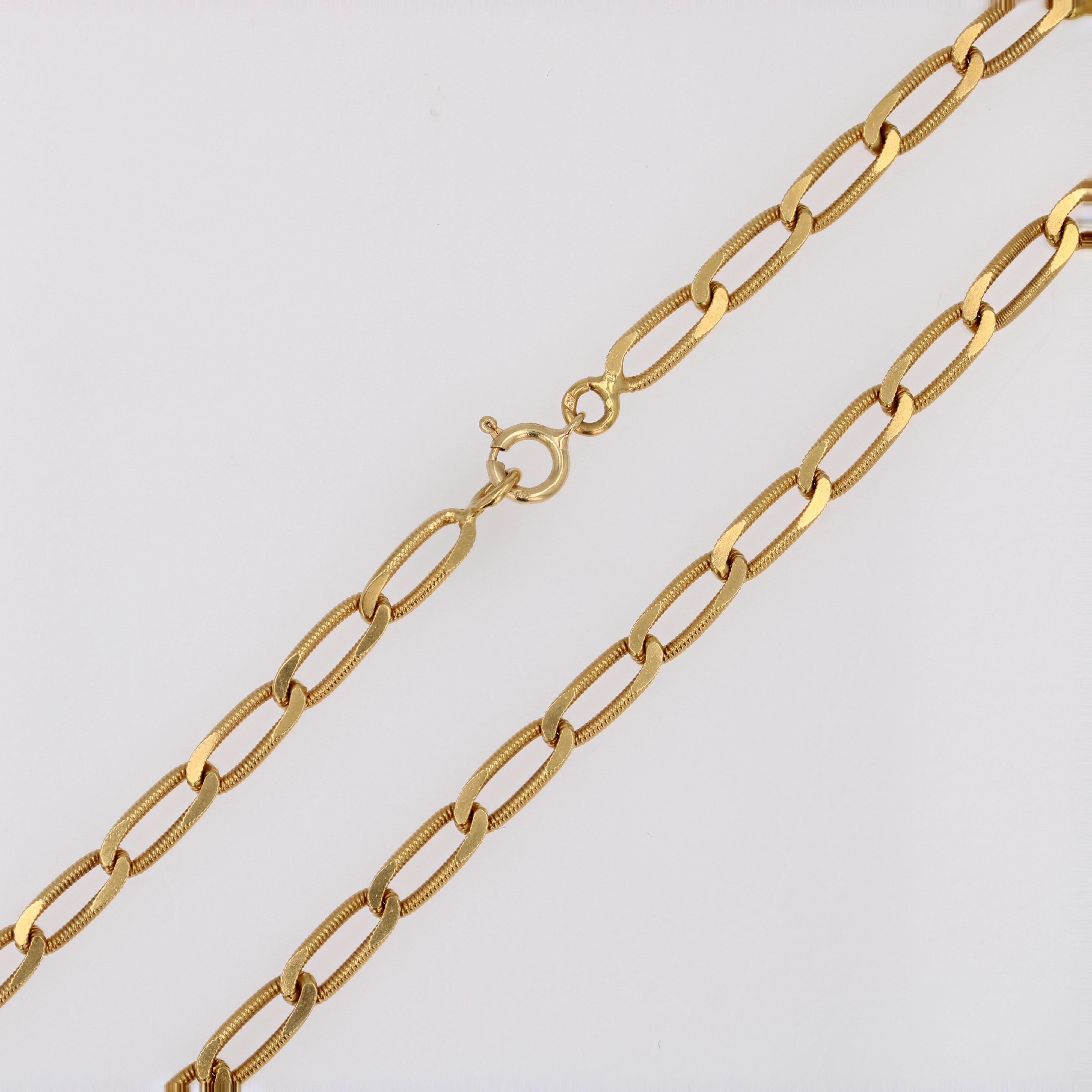 French 20th Century Sapphire Diamonds Rubies 18 Karat Yellow Gold Long Necklace 13