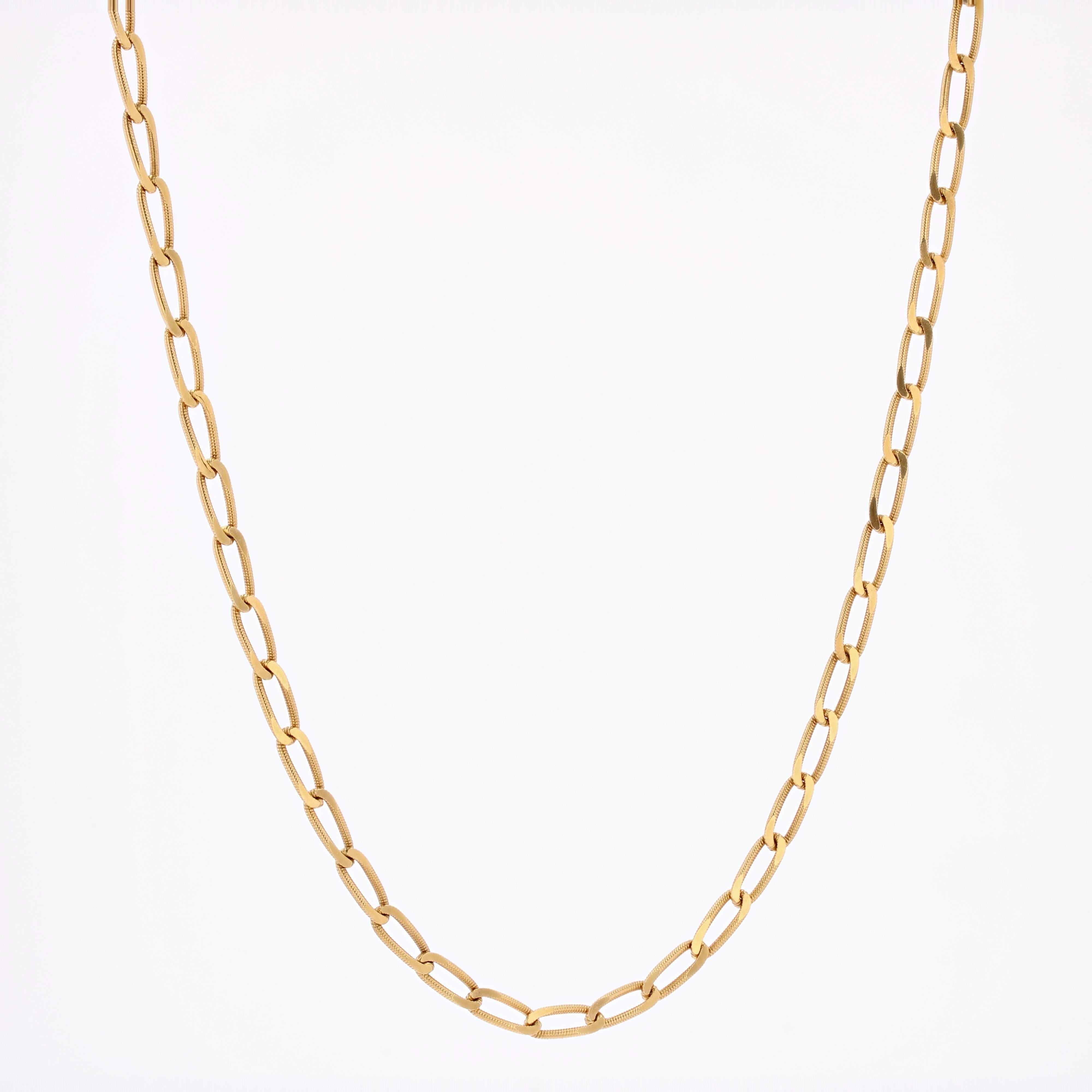 French 20th Century Sapphire Diamonds Rubies 18 Karat Yellow Gold Long Necklace 1
