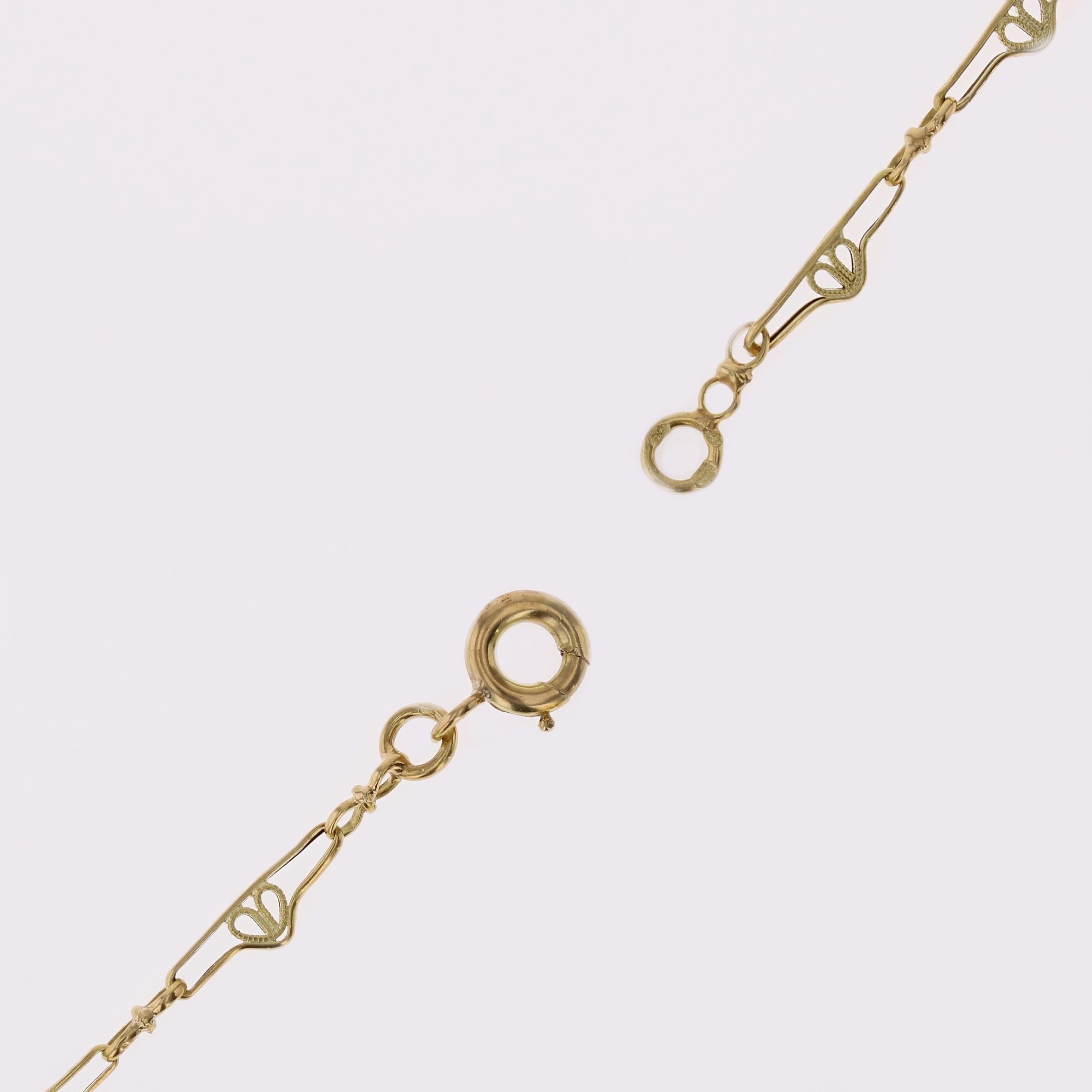 Collier Drapery en or jaune 18 carats et saphirs français du 20e siècle en vente 9