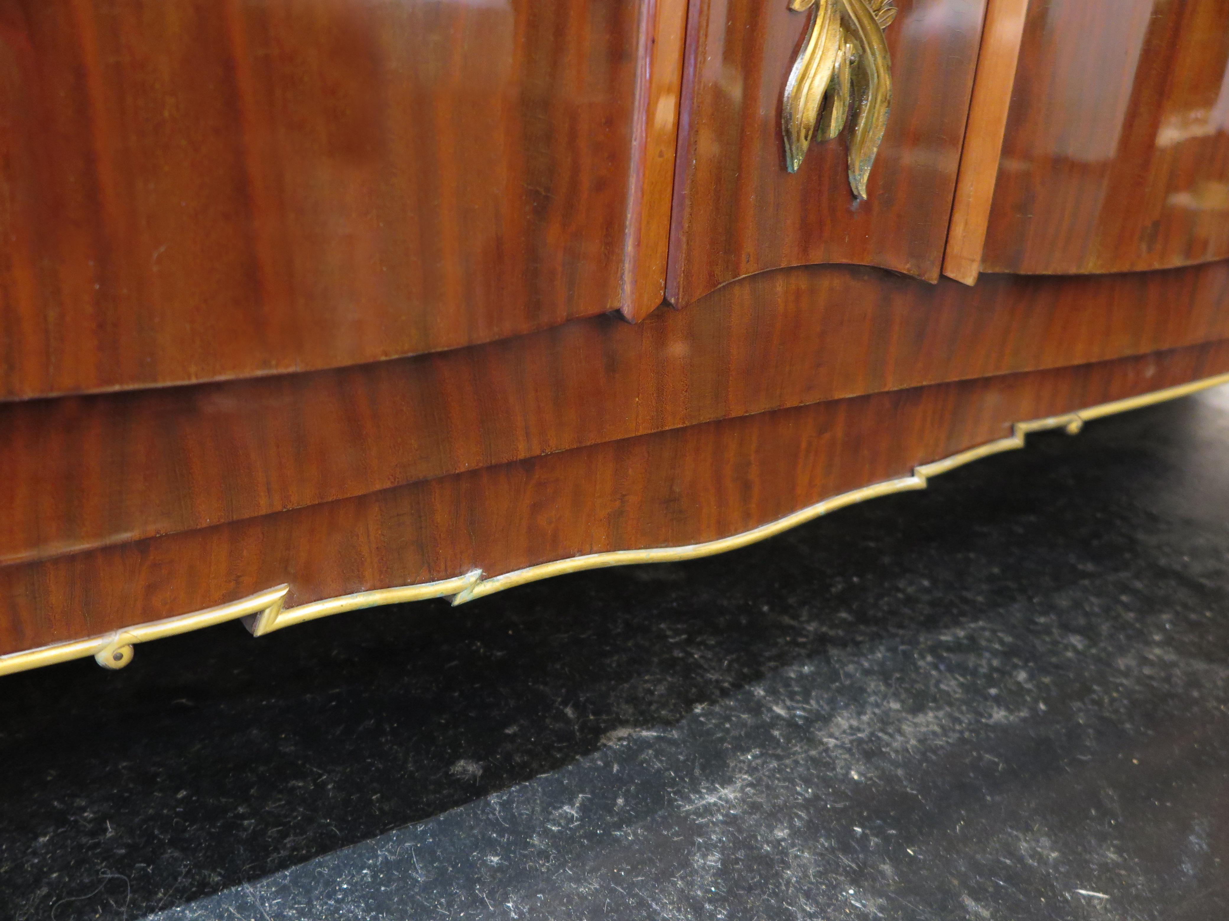 French 20th Century Sideboard in African Mahogany Sideboard Attr. Jules Leleu  For Sale 8