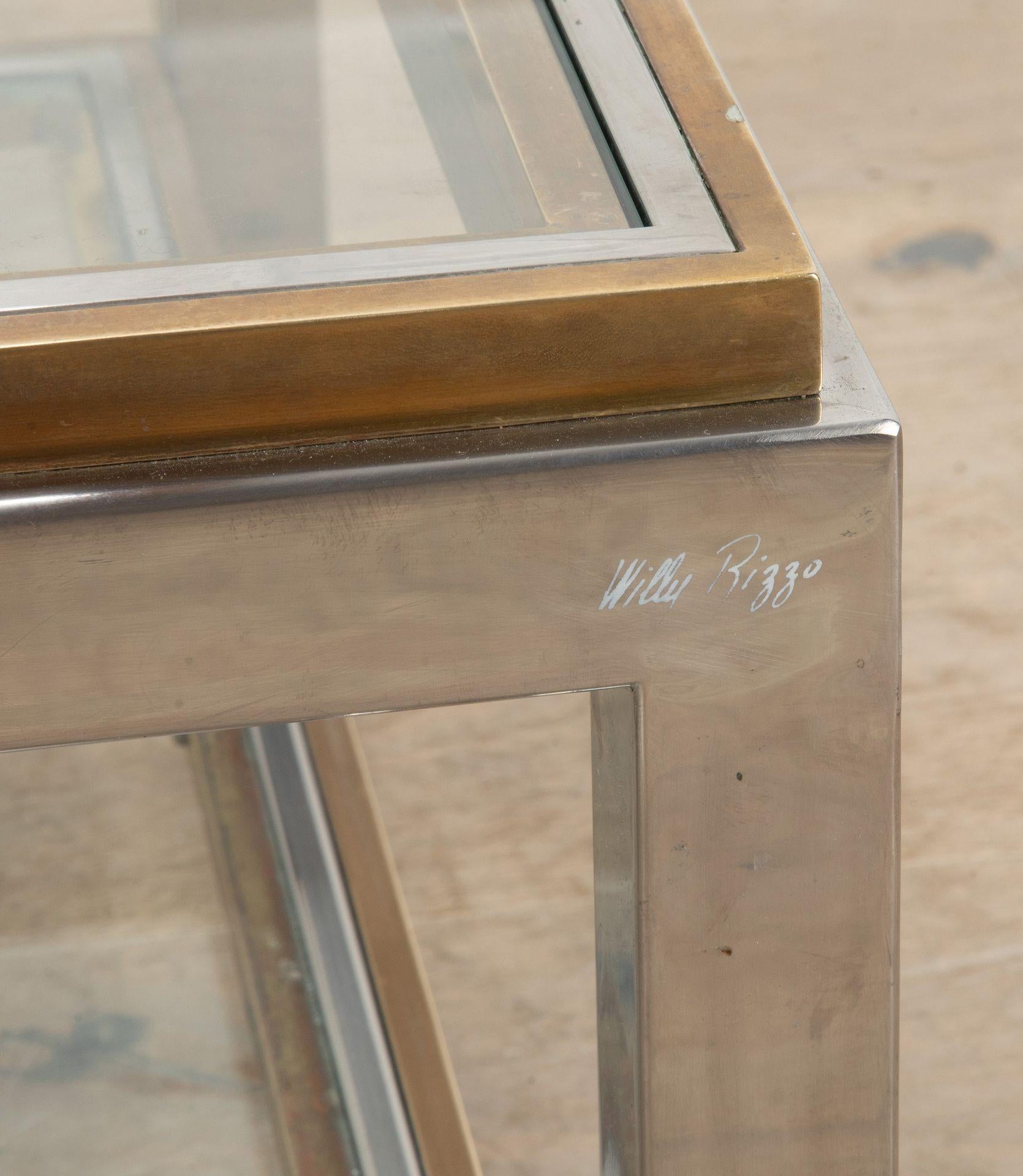 French 20th Century Signed Willy Rizzo Coffee Table In Good Condition In Gloucestershire, GB