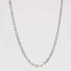 French 20th Century Silver Long Chain Necklace