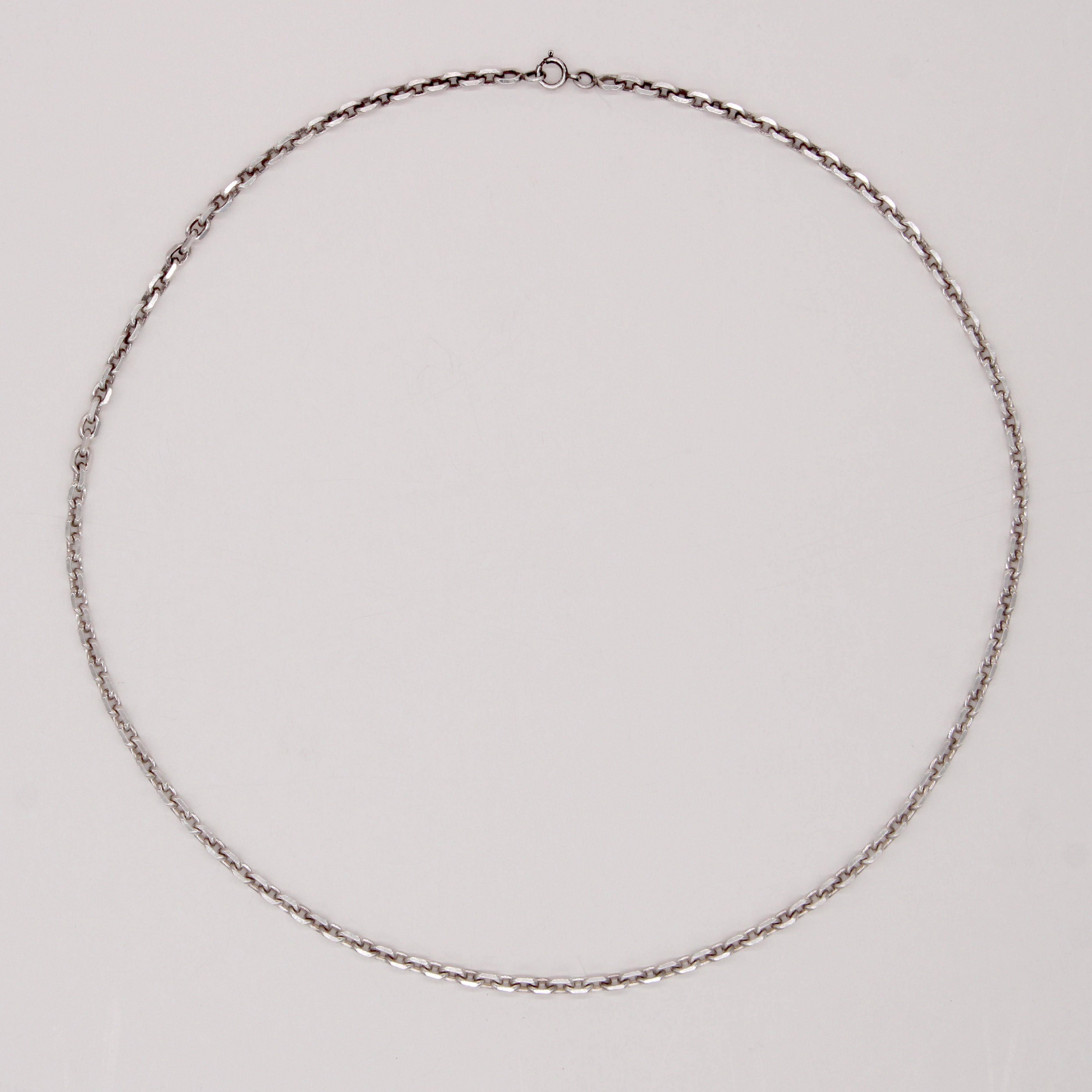 French 20th Century Silver Long Chain Necklace in vendita 3
