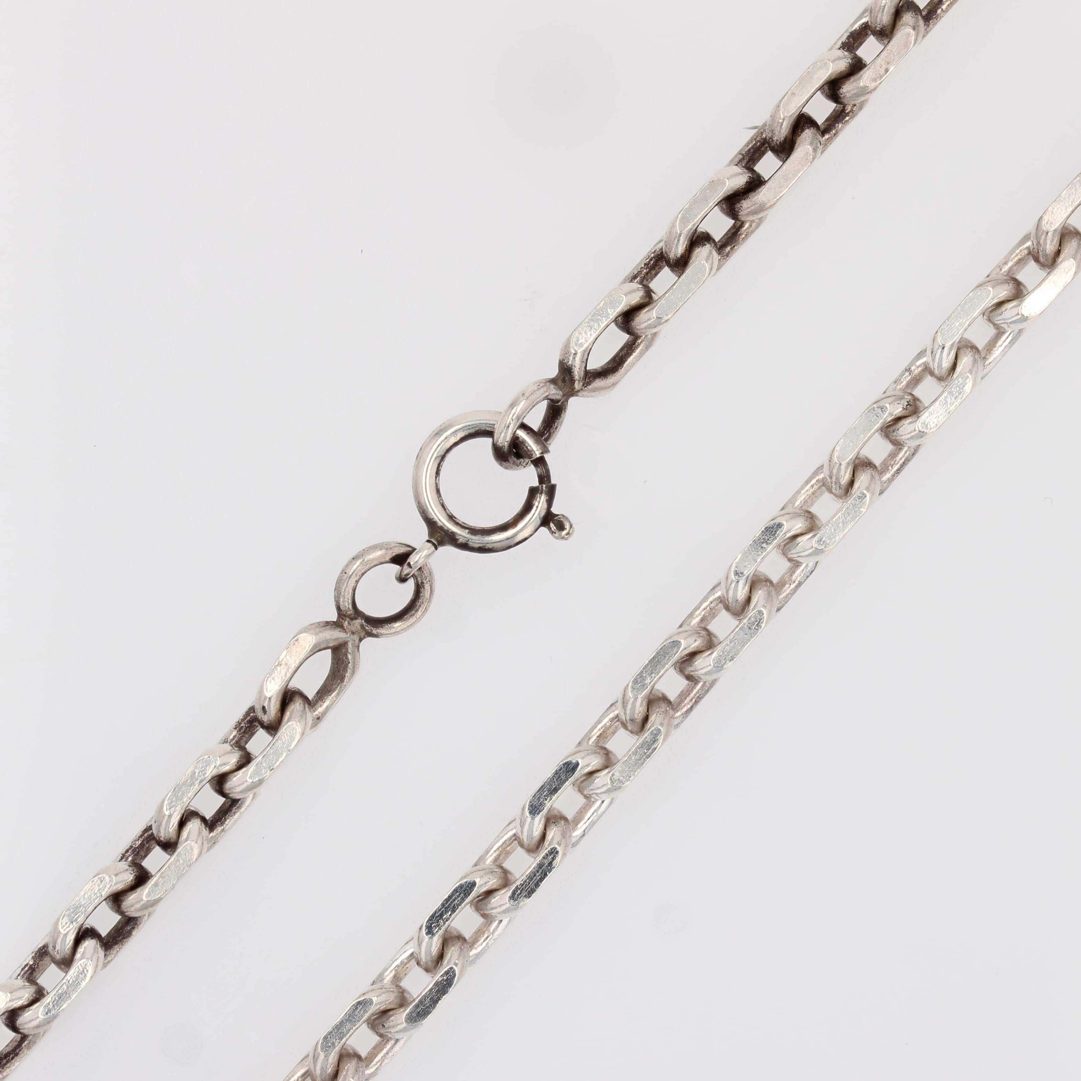 French 20th Century Silver Long Chain Necklace in vendita 4