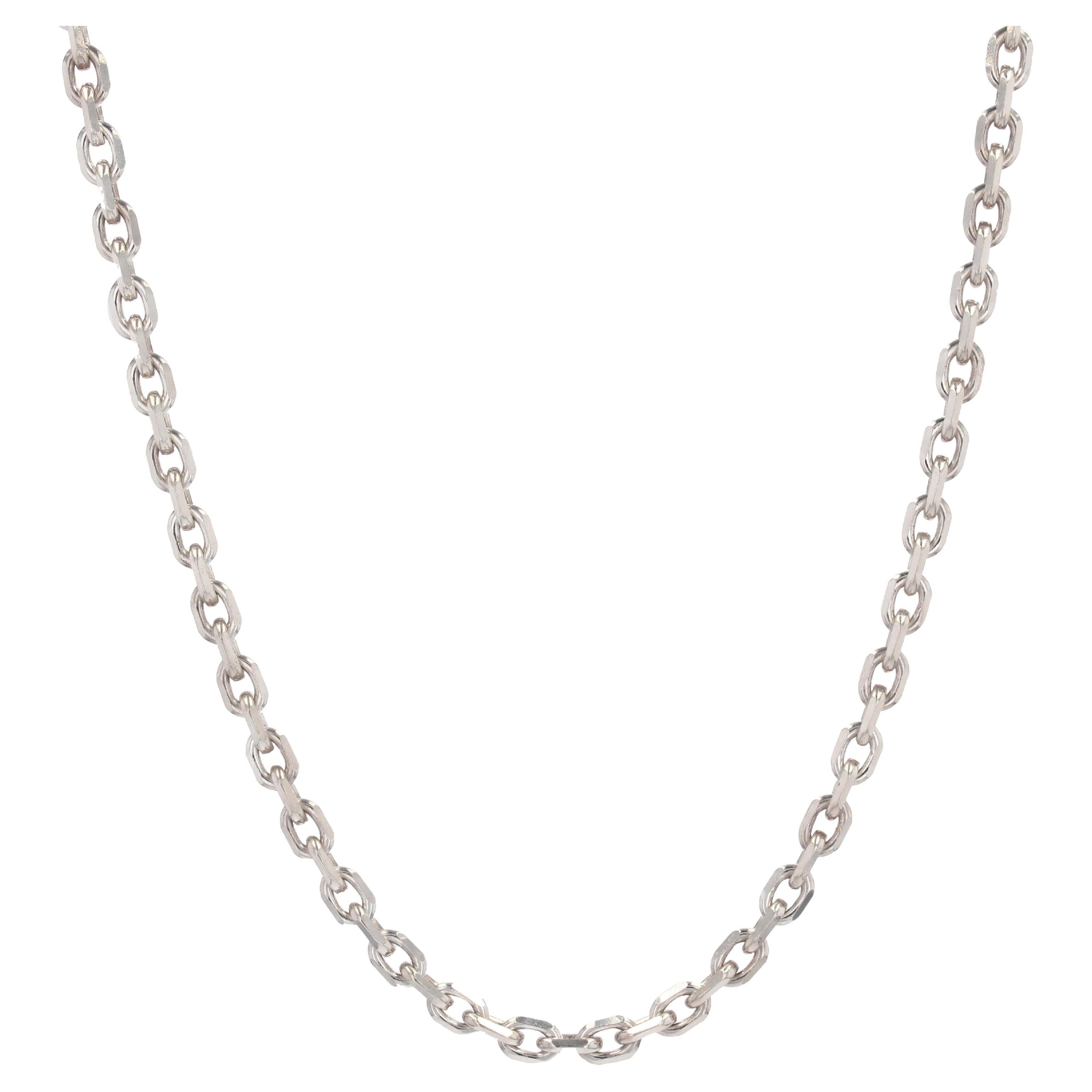 French 20th Century Silver Long Chain Necklace